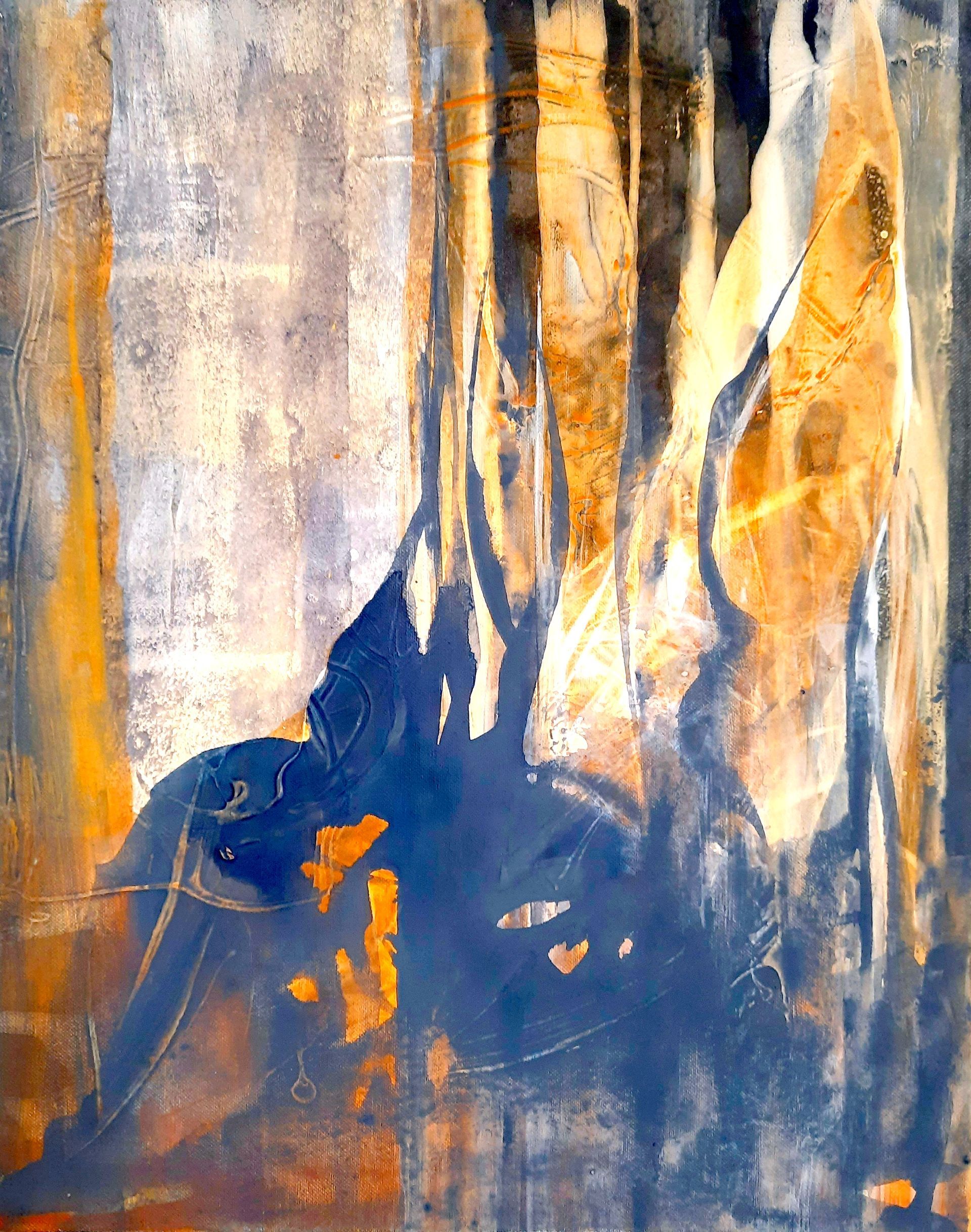 Ed Ernst - Abstrakte Malerie. Ohne Titel. Unikat auf Leinwand.