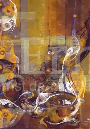 Ed Ernst - Abstrakte Malerie. Ohne Titel. Acryl auf Leinwand.