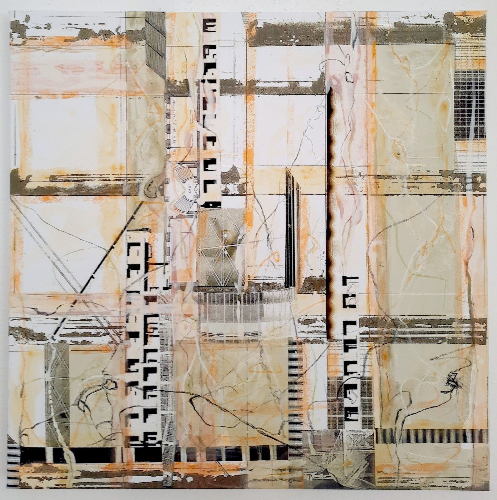 Ed Ernst - Abstrakte Malerie. Ohne Titel. Unikat auf Leinwand.