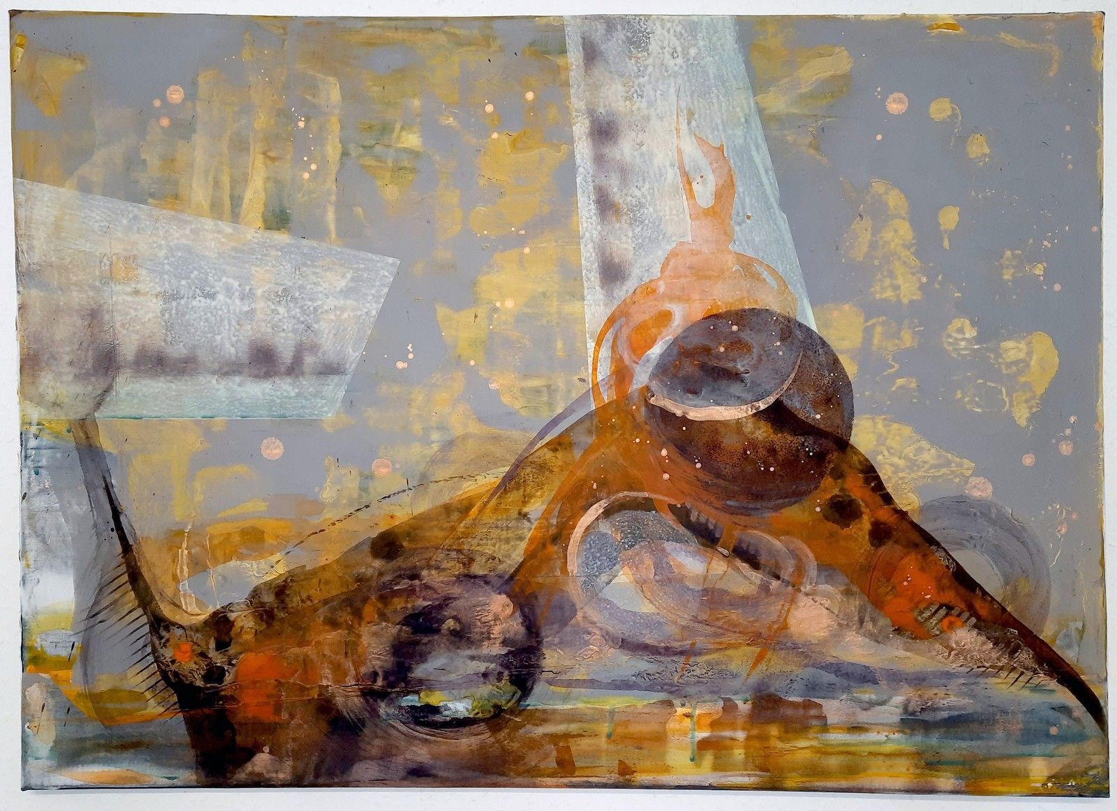 Ed Ernst - Abstrakte Malerie. Ohne Titel. Unikat auf Leinwand.