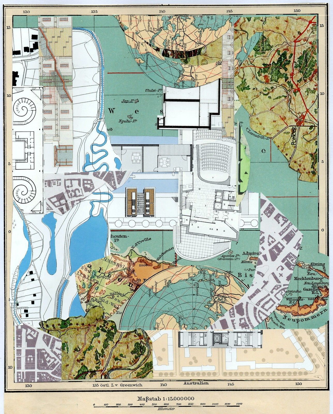 Ed Ernst - Collage Kunst. Serie Andere Welten in Planung