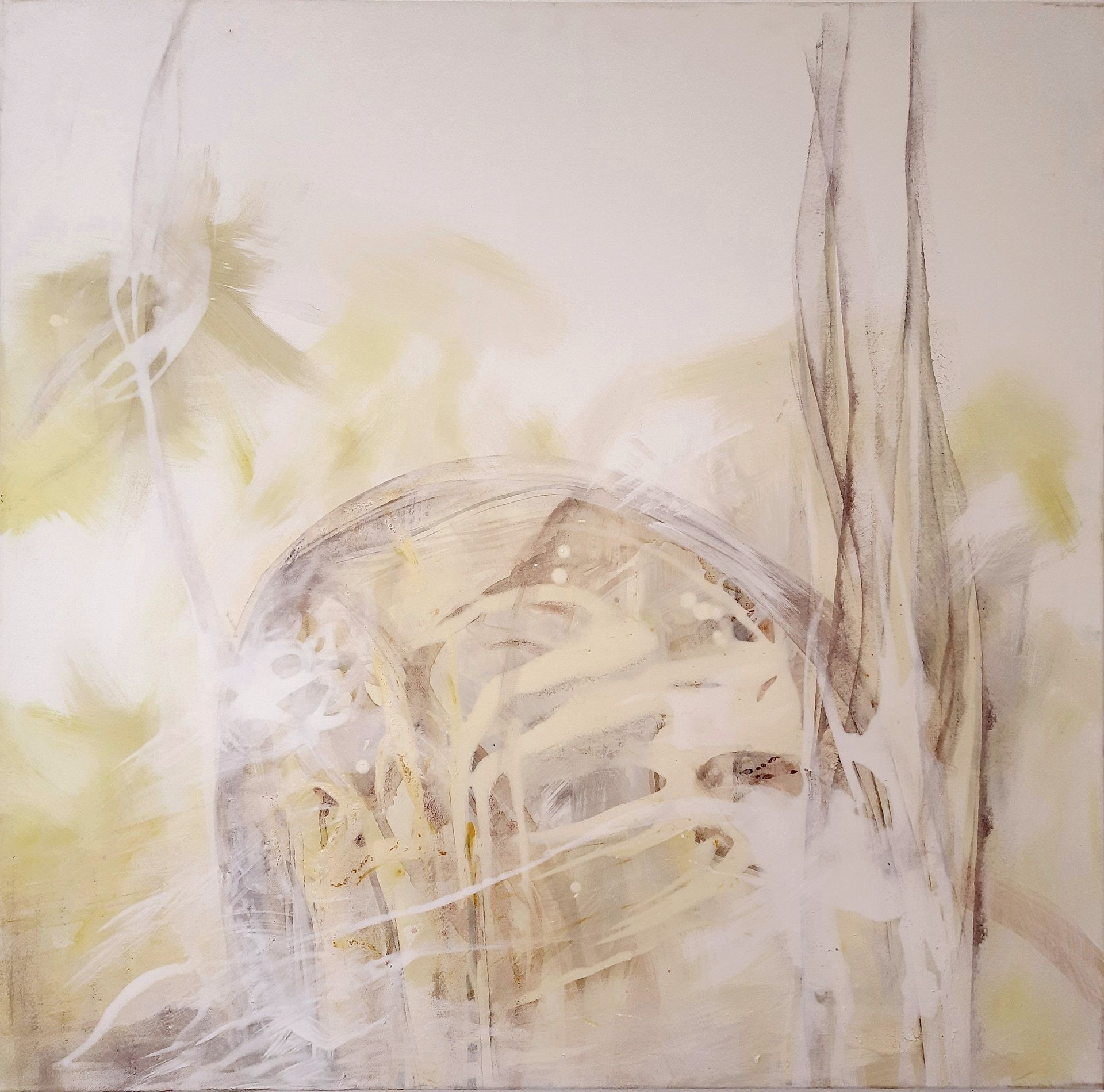 Ed Ernst - Abstrakte Malerie. Ohne Titel. Unikat auf Leinwand.