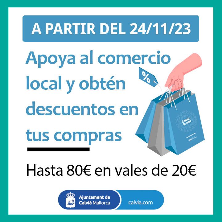 Campaña Bonos Calviá 2023 Mallorca Descuentos en el comercio local y restauración Campaña Bonos Calviá 2023 Mallorca Descuentos en el Comercio Local y Restauración