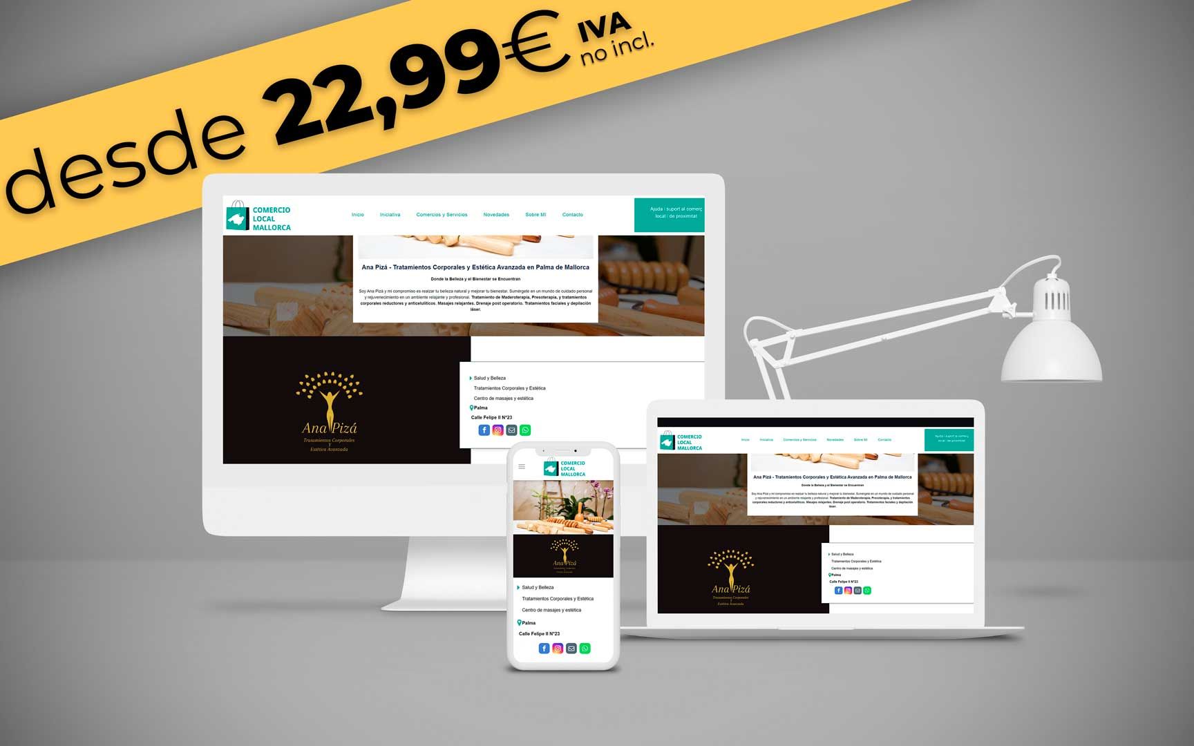 Página Web para Negocios Locales y Autónomos alojada en la plataforma de ComercioLocalMallorca.es Diseño Web en Mallorca para Negocios Locales y Autónomos alojada en la plataforma de ComercioLocalMallorca.es