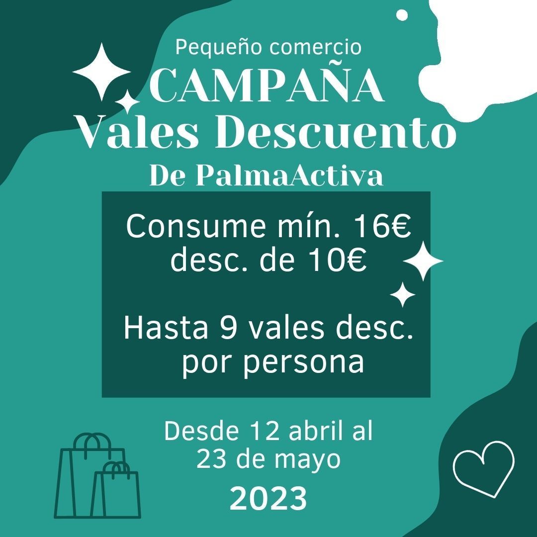 Campaña Vales Descuento para pequeños comercios en Mallorca de PalmaActiva Campaña Vales Descuento para pequeños comercios en Mallorca de PalmaActiva