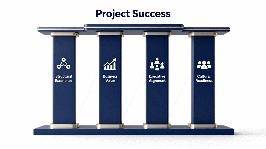 Vier Säulen Modell Erfolgsfaktoren S/4HANA Transformation