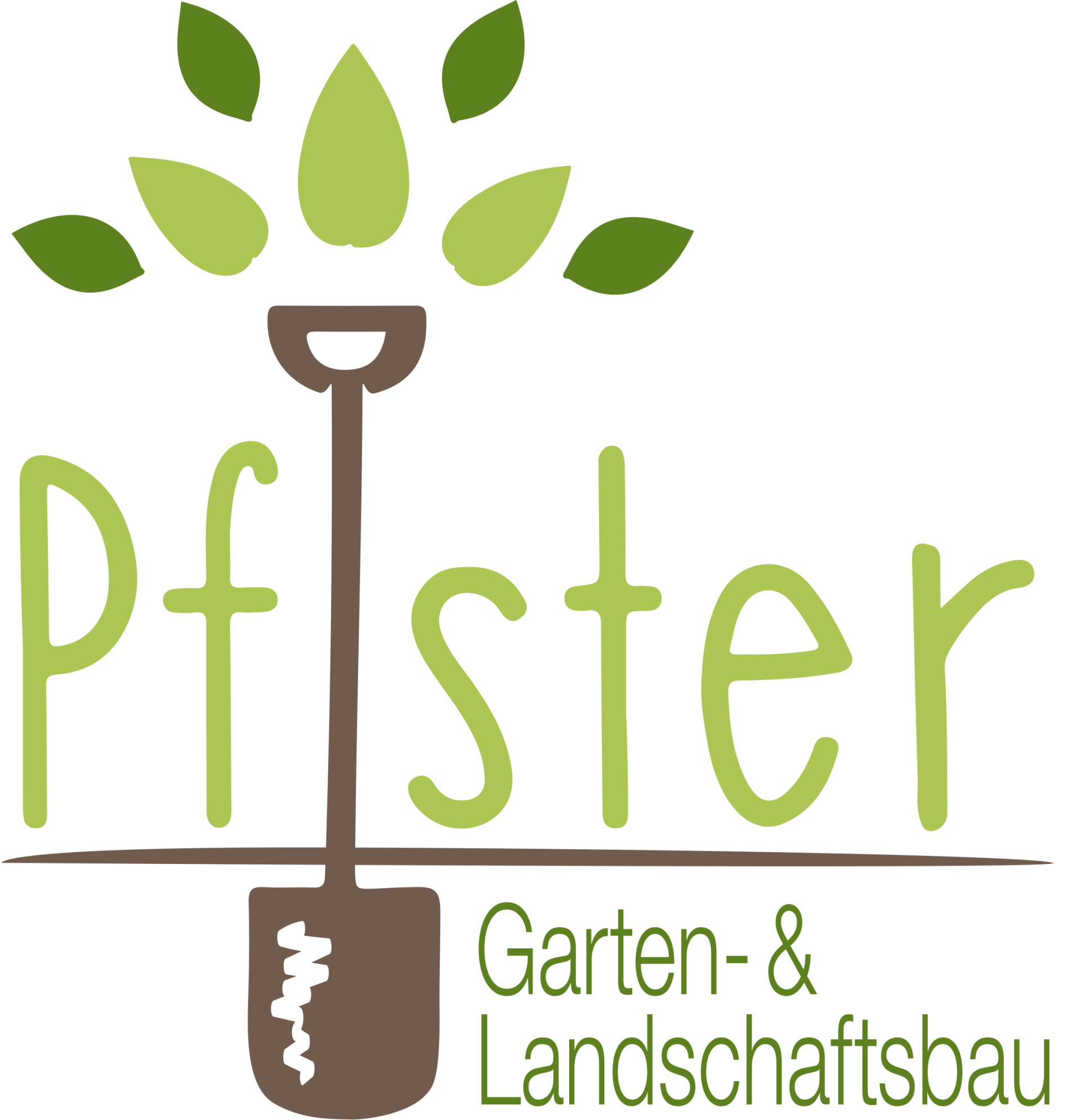 Logo Gartenbau Pfister Logo Gartenbau Pfister mit Schaufel und Baum