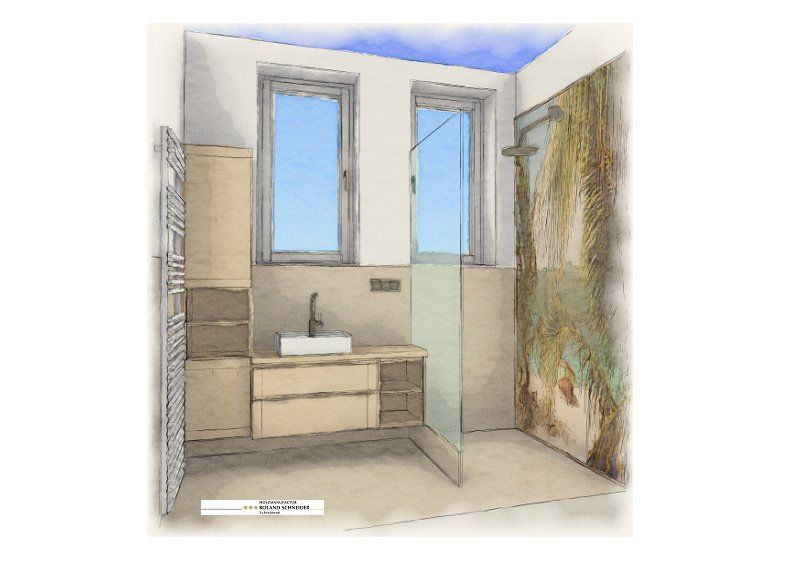 Badmöbelplanung, 3D-CAD - aquarell