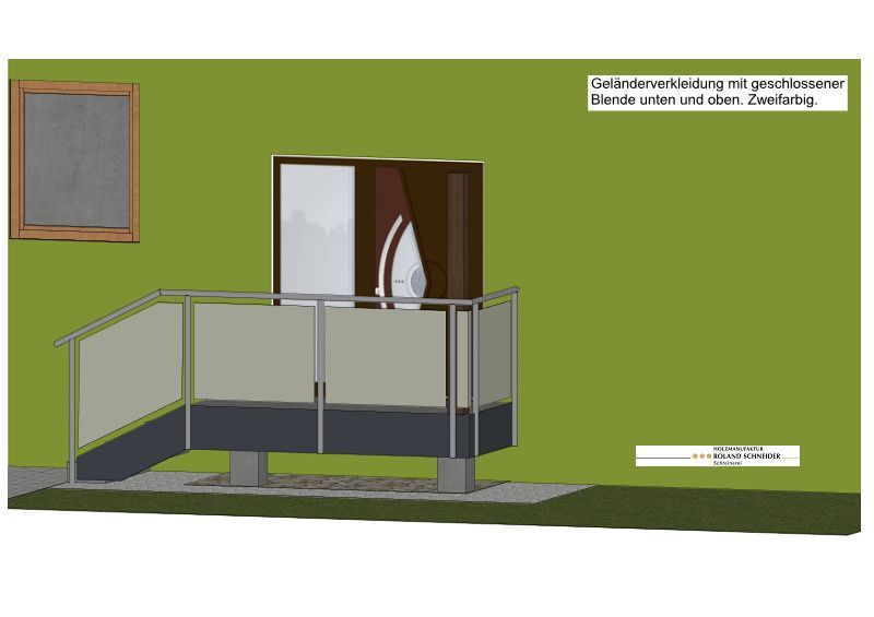 Geplante Haustür mit Podest