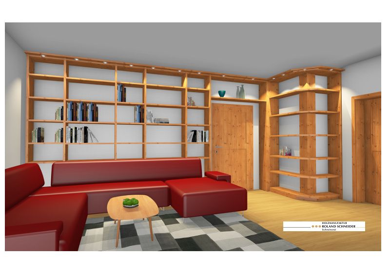 Geplante Regalwand in 3D-CAD