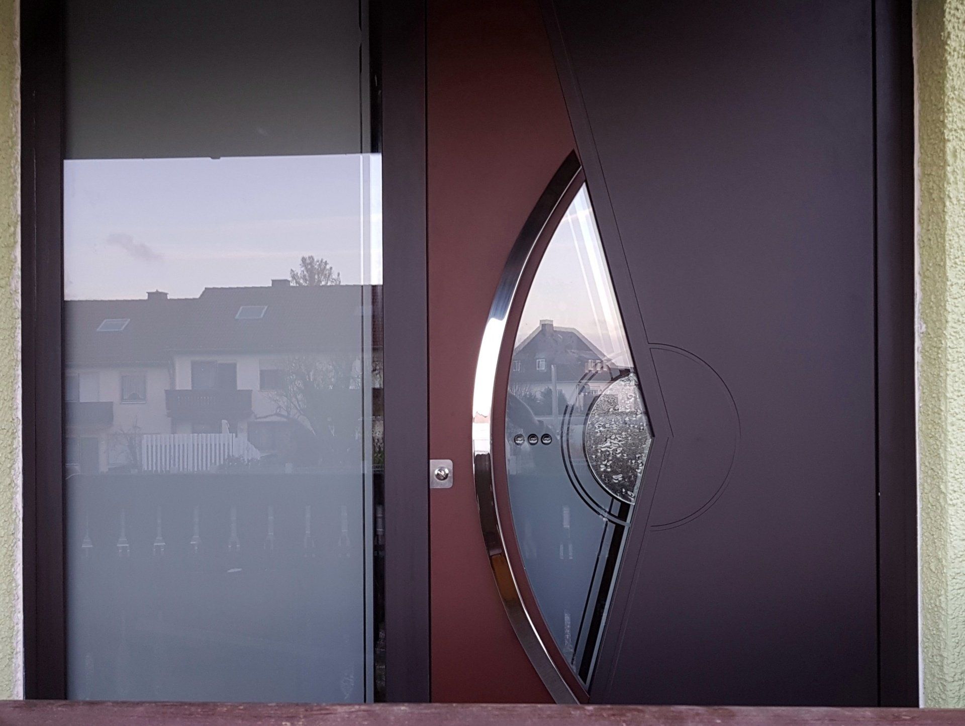 Haustür mit Seitenteil, Aluminium