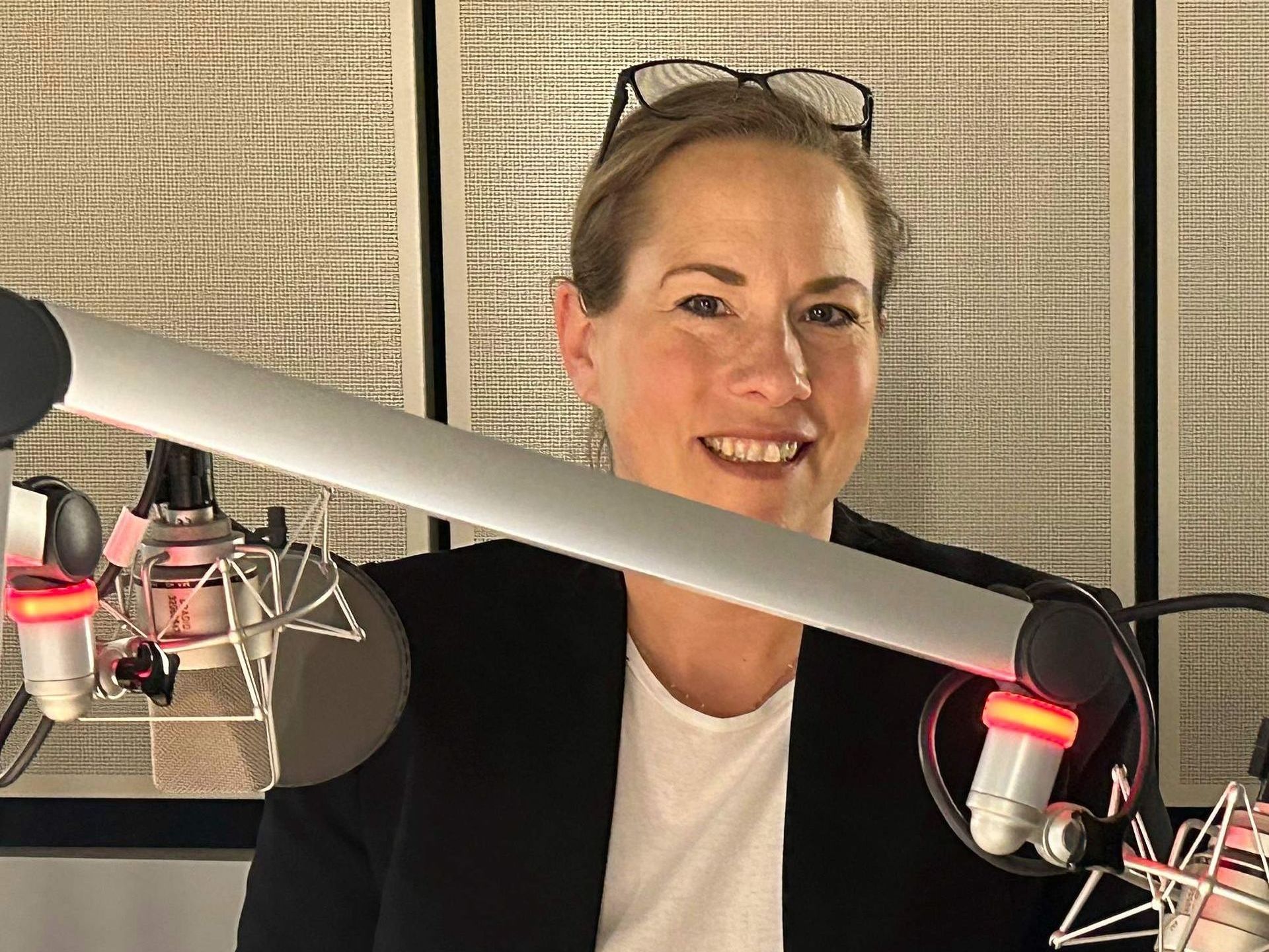 Katharina im Studio des Deutschlandfunk Kultur,
Foto: privat