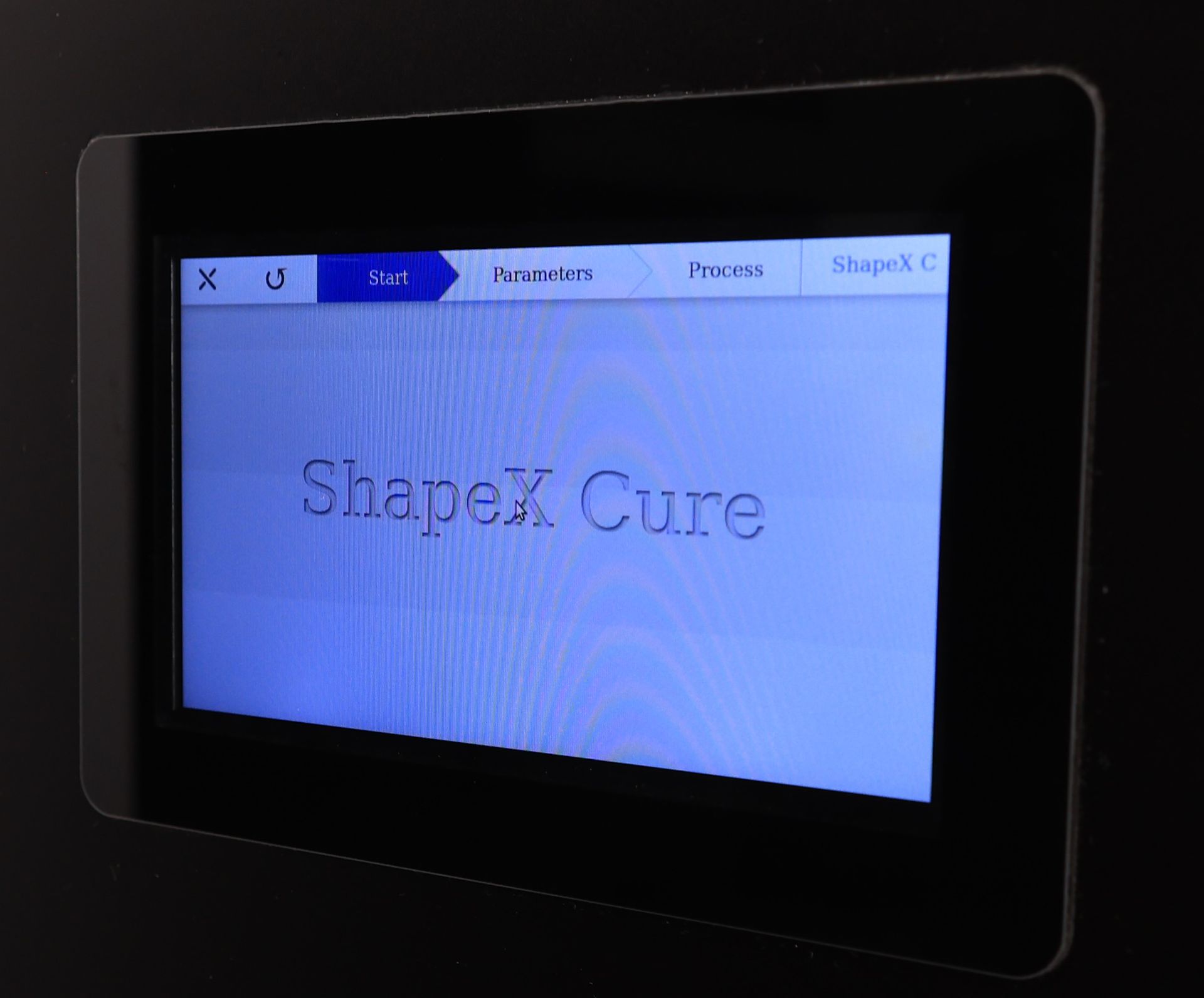 shape x cure touch screen