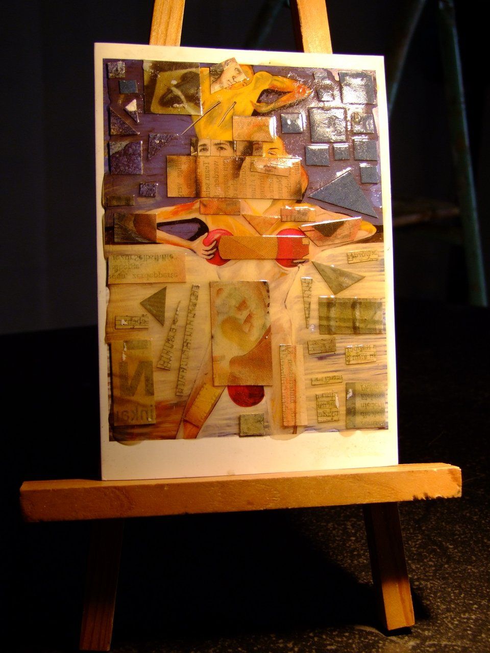 Collage über Francesco Clementes „Two Lovers“ mit aufgesetzten Papierflächen.
