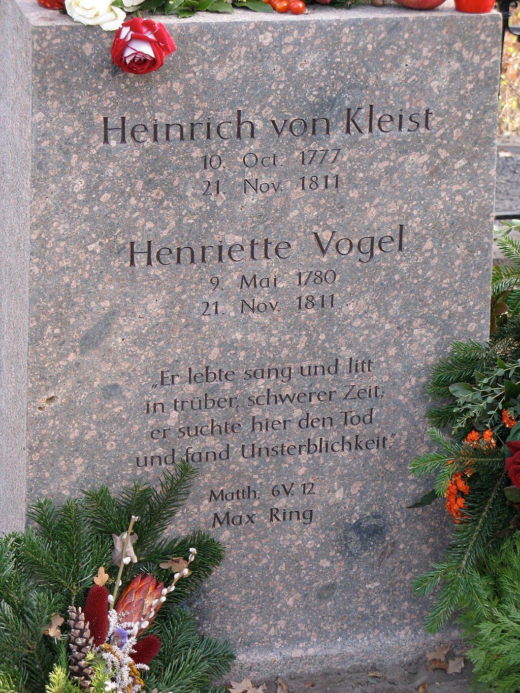 Grabstein von Kleist und Vogel (Version 2011)