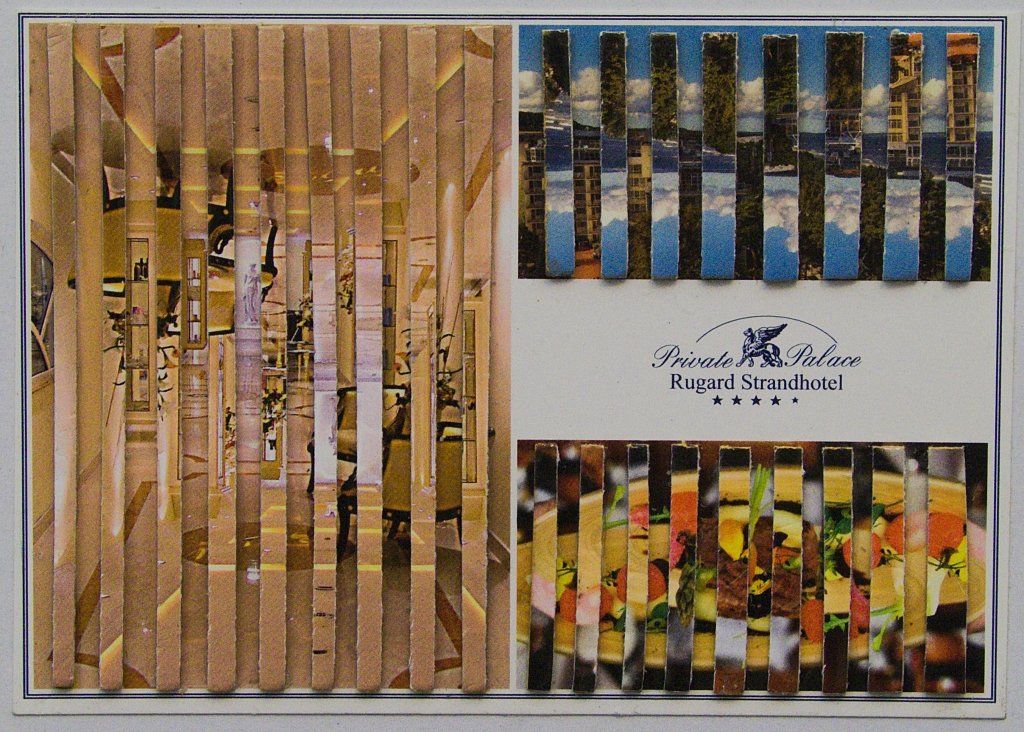 Collage auf Ansichtskarte von Carsten Schneider. Katalognummer 354