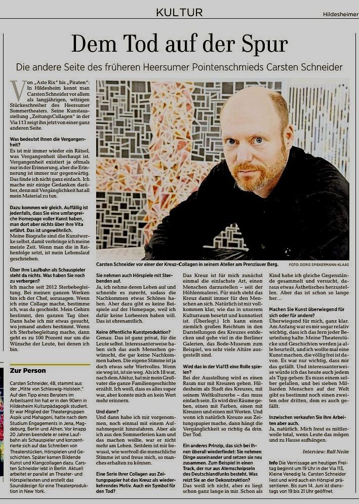 Hildesheimer Allgemeine Zeitung. Artikel über Carsten Schneider von Ralf Neite. Hildesheimer Allgemeine Zeitung. Artikel über Carsten Schneider von Ralf Neite.
