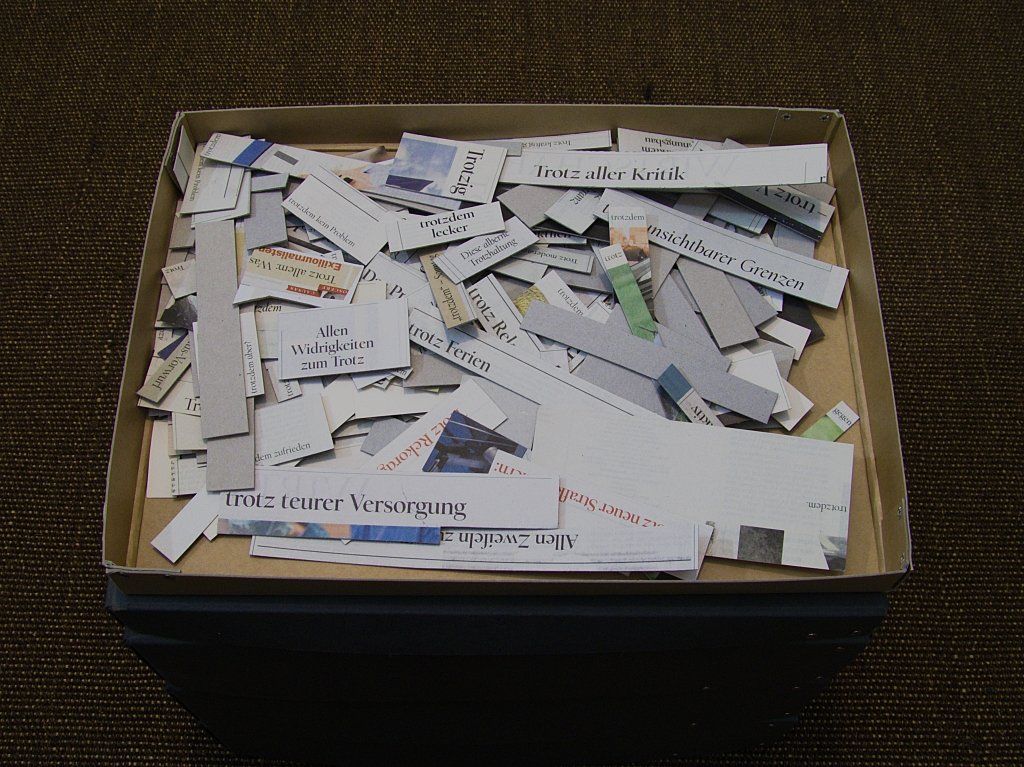 Trotz-Sammlung. Zeitungsausschnitte, Tagesspiegel. Auf Pappe kaschiert und sortiert.
