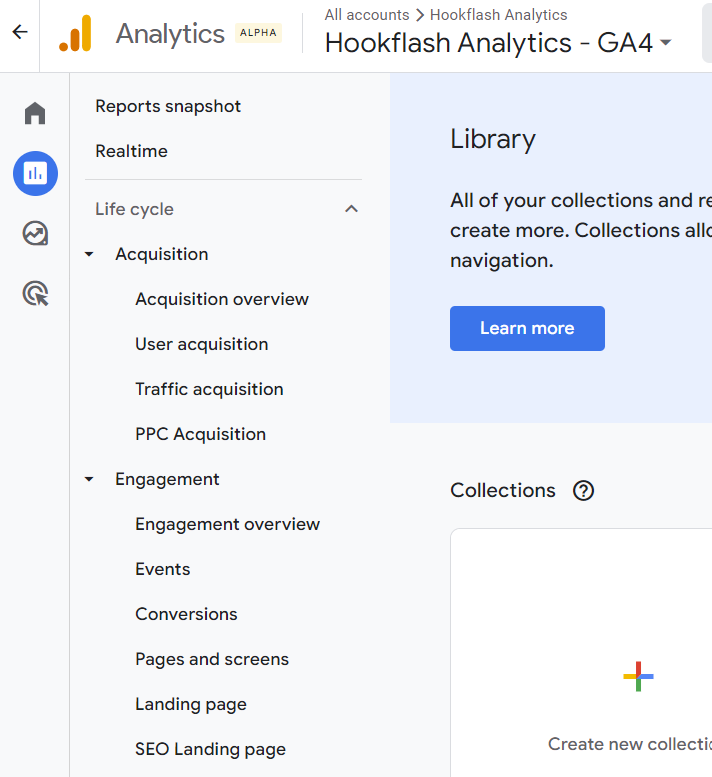 Customised GA4 Report Navigation