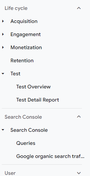 Customised GA4 Report Navigation - SEO Landing Pages