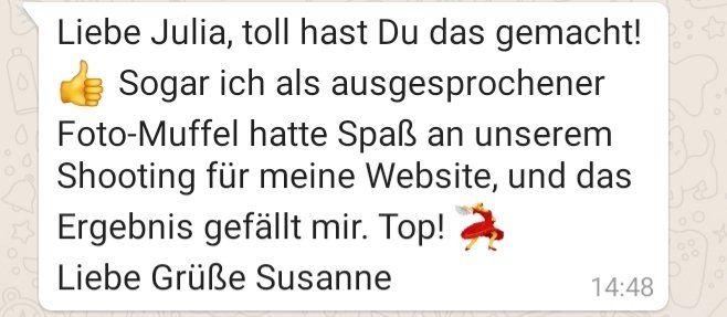 Whatsapp Kommentar zu Businessfotos von mir