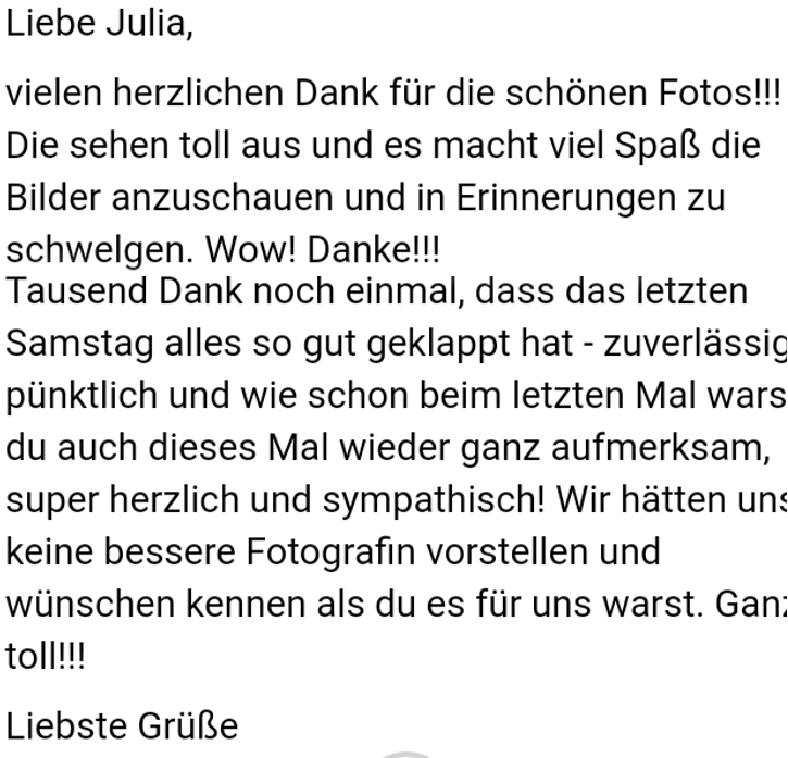 Kundenbewertung über meine Arbeit