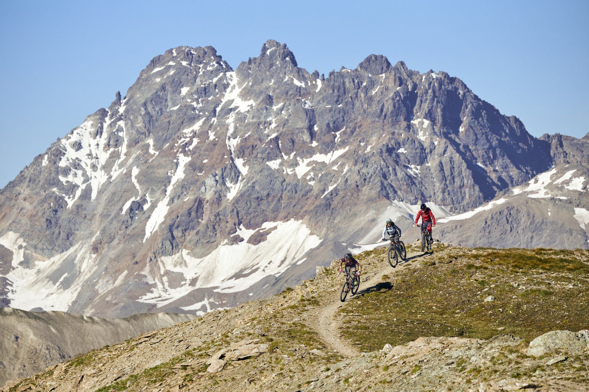 Steffen Krill unterwegs auf den Mountainbike Trails am Reschenpass