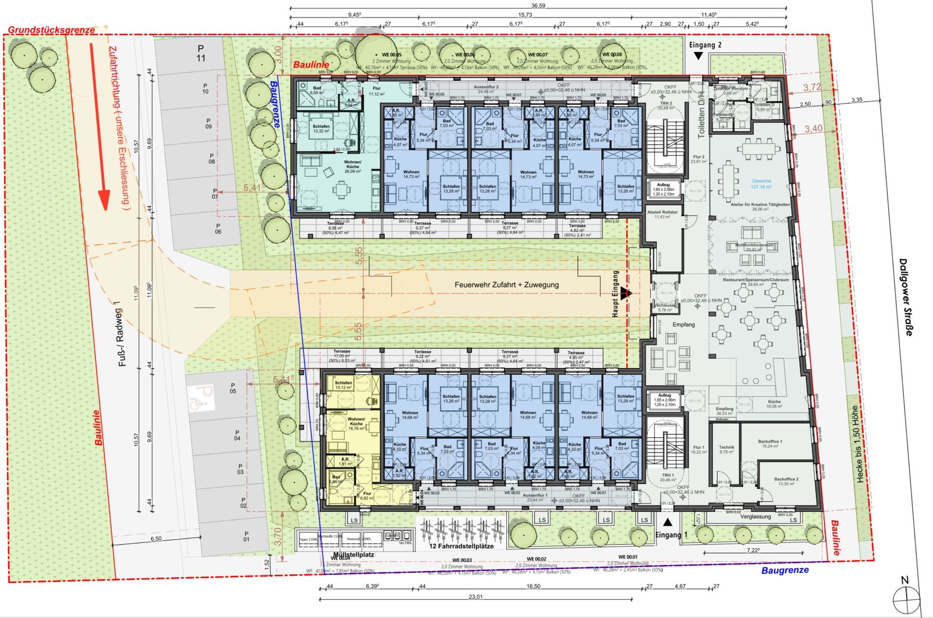 Planung Bebauung - Senior Living - Falkensee