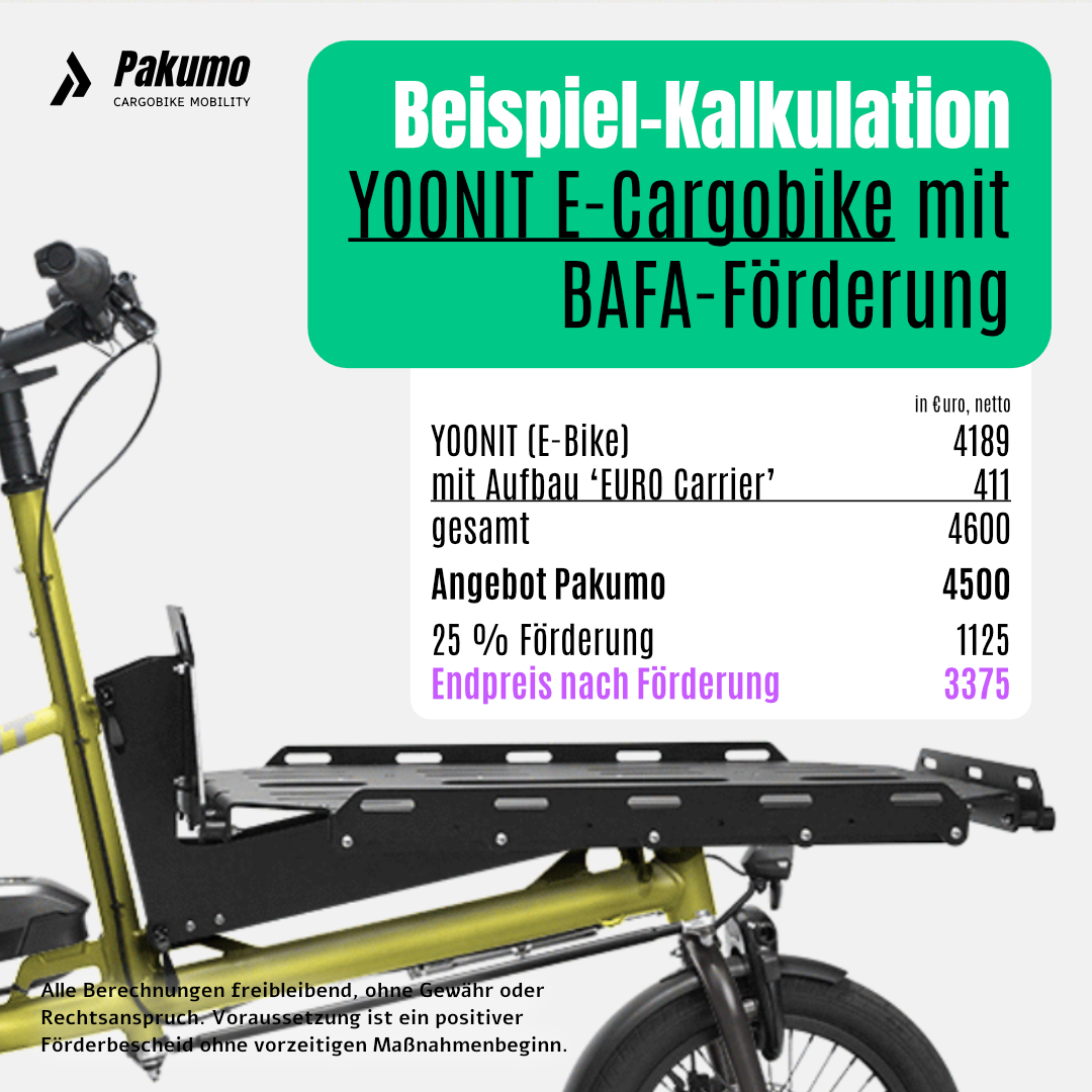 YOONIT Mini Cargobike Lastenfahrrad BAFA Förderung Kaufprämie Pakumo Cargobike Mobility Paderborn