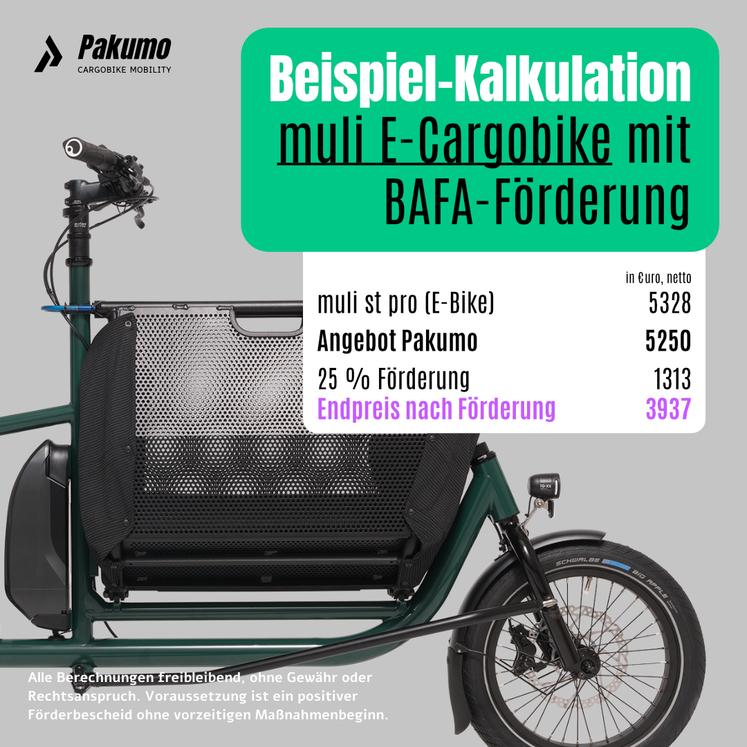 muli Lastenrad E-Bike BAFA Förderung Kaufprämie Pakumo Cargobike Mobility Paderborn