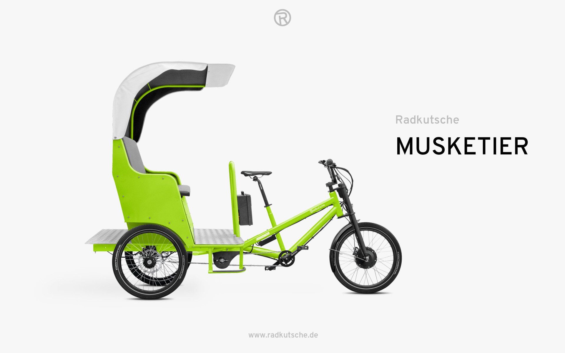 Radkutsche MUSKETIER mit Rikscha Aufbau für zwei Erwachsene