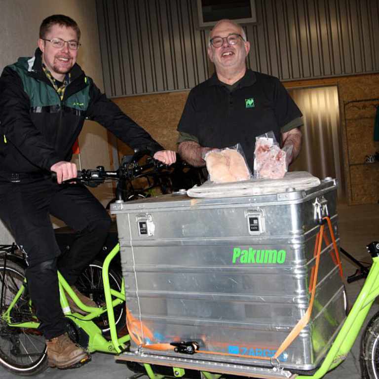 Wo die Bioprodukte per Lastenfahrrad kommen Krusenhof Etteln Bioprodukte per Lastenrad Pakumo