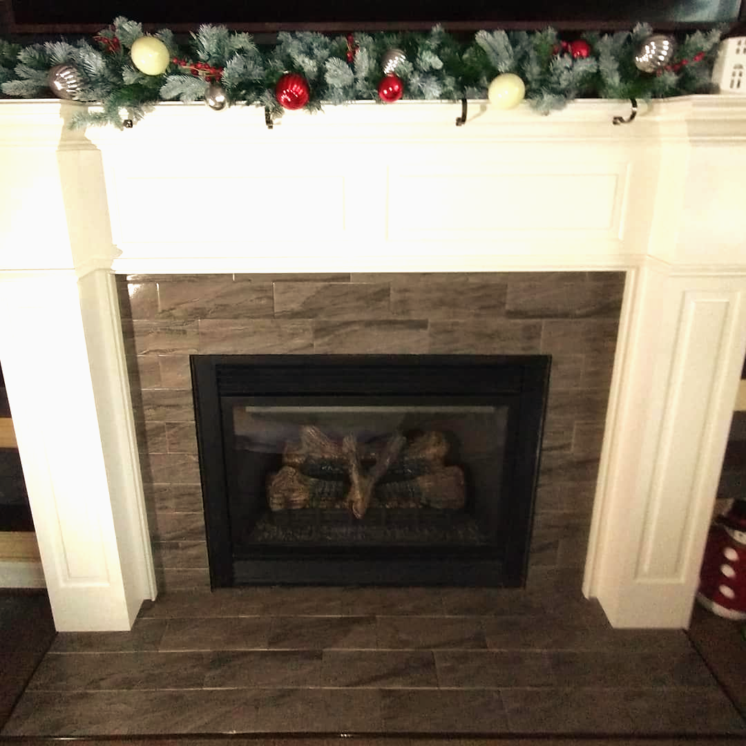 Modernized fireplace facade