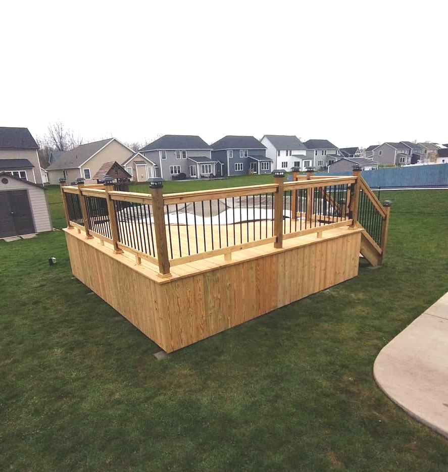 Built Pool Deck and Ralilings