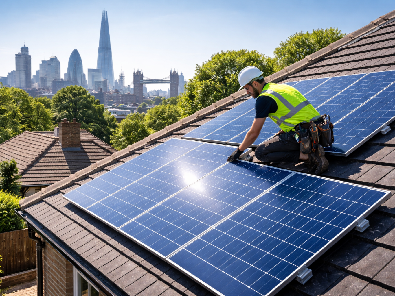 Solar inverter installation connected to PV panels UK