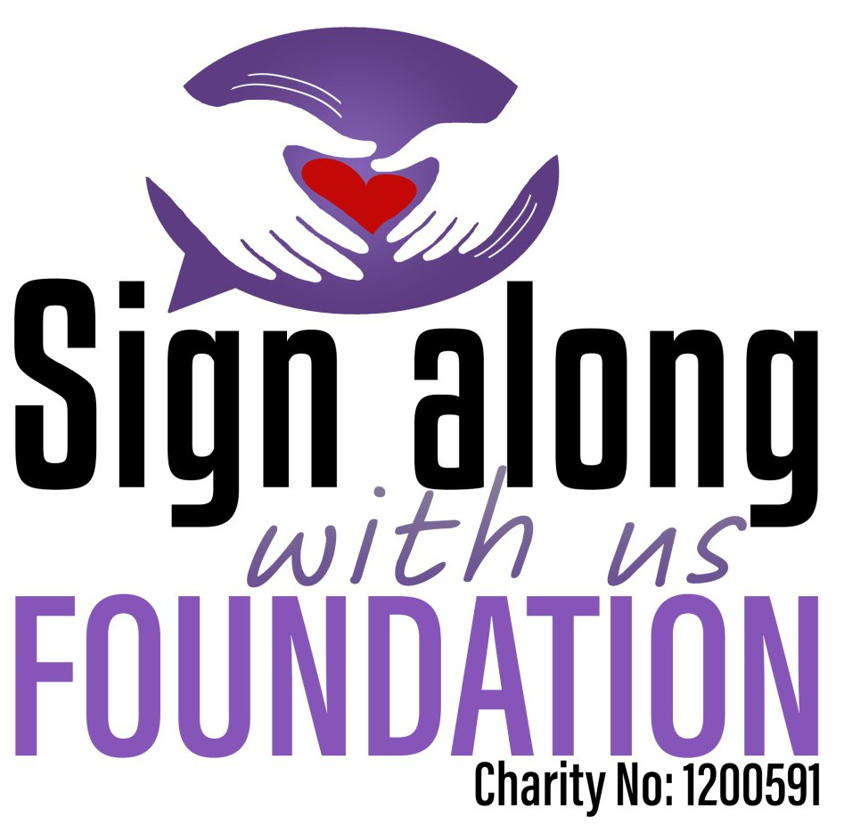 an image of the sign along with us foundation logo which is two hands holding a read heart with the charity name and number underneath