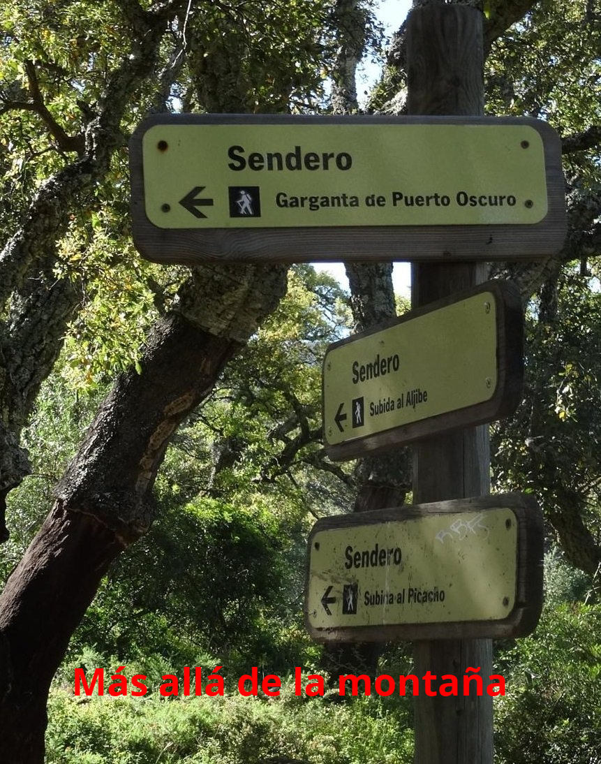 cruce de caminos hacia el pico Picacho, Aljibe y Garganta de Puerto oscuro