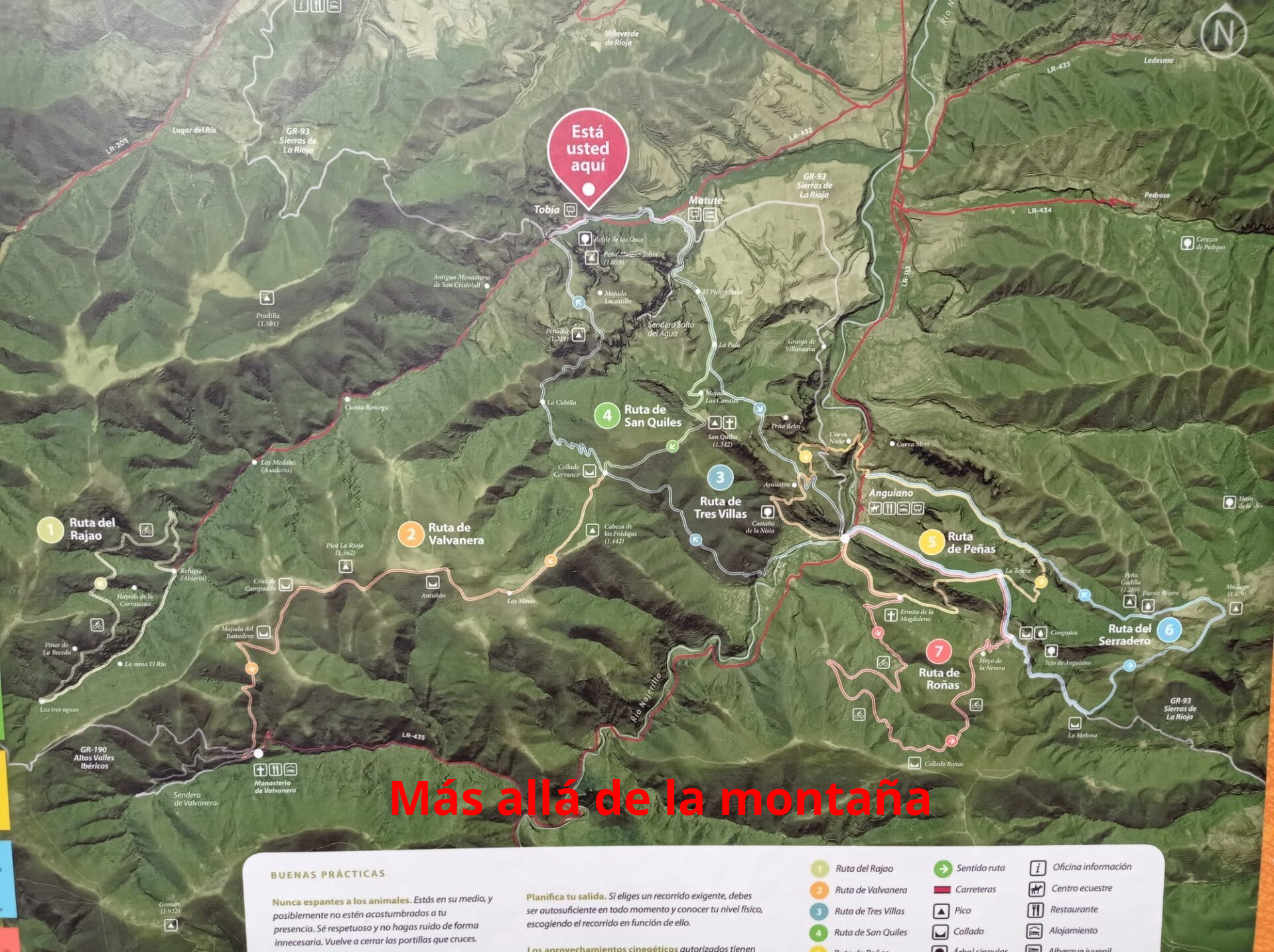 Mapa para subir al cerro de Peñalba, La Rioja