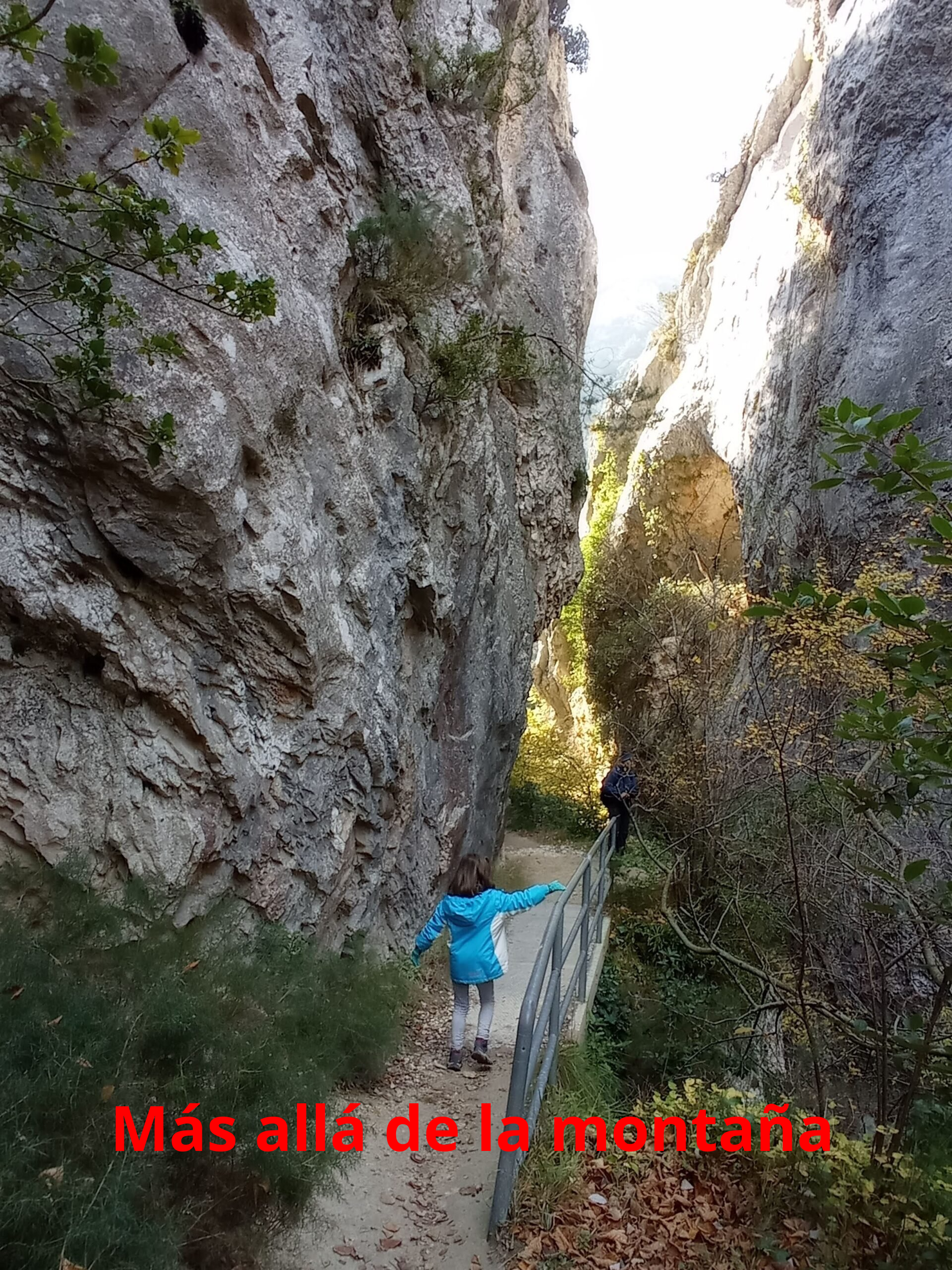 Cruzamos el desfiladero por una estrecha pasarela metálica disfrutando de la belleza