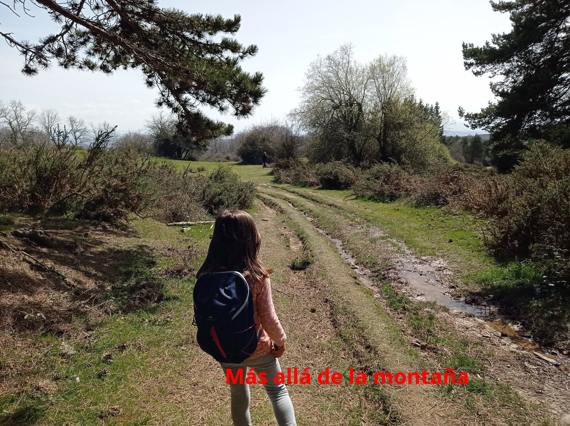 Esta pista nos llega a la campa donde nos desviamos para la subida.