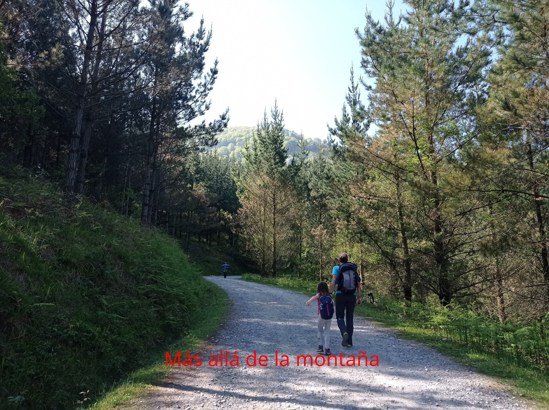 La ruta comienza subiendo por la pista hormigonada que poco más adelante se convierte en grava. Esta parte de la subida se va haciendo poco a poco. En esta parte y sobre todo si vais con niños, debéis tener cuidado pues hay personas que aparcan más arriba, por lo que es normal cruzarse con algún coche que sube o baja en esta zona.