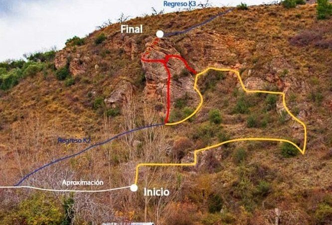 mapa de la vía ferrata Cinfinamiento
