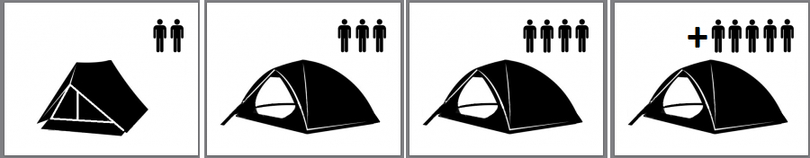 tamaño de tienda de campaña