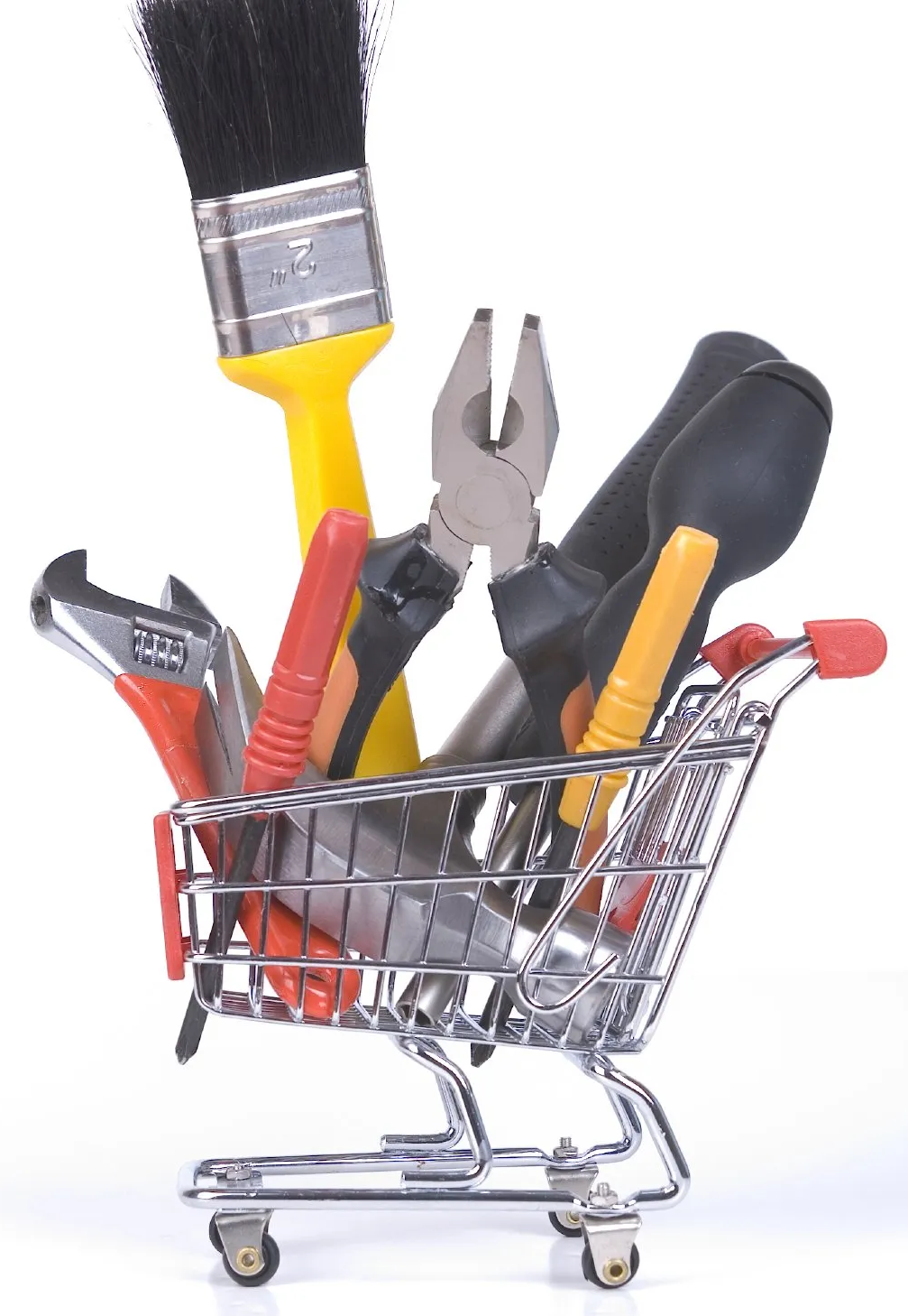 Werkzeuge im Einkaufswagen als Titelbild