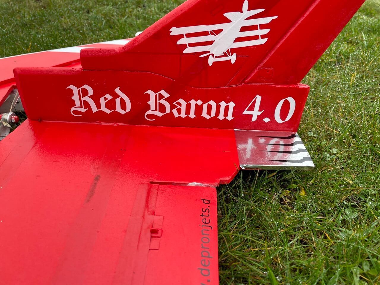 RC Red Baron 4.0 Eurofighter mit Decals am Heck
