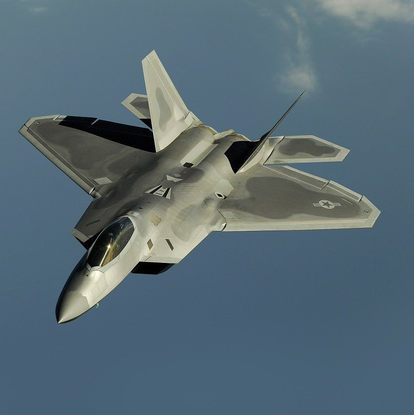 F22 Raptor mit Tragfläche aerodynamisch