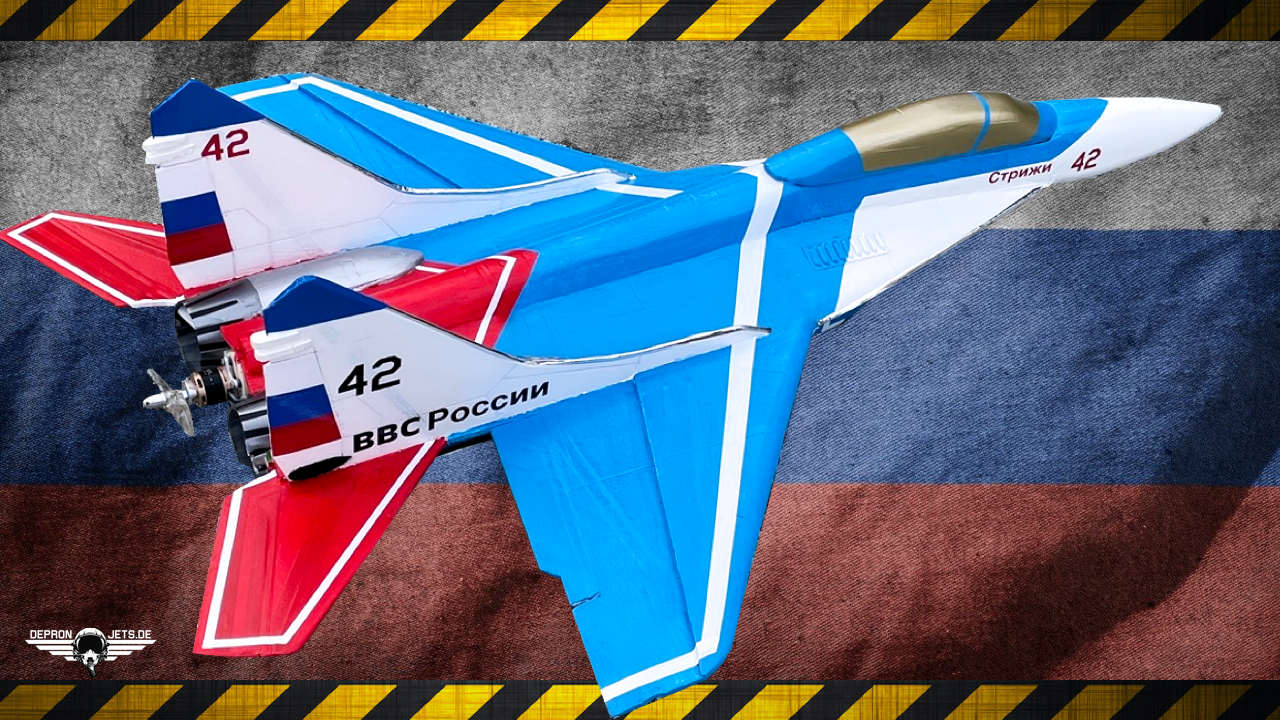 YouTube Thumbnail der Mig Videos beim Erstflug als Depronjet