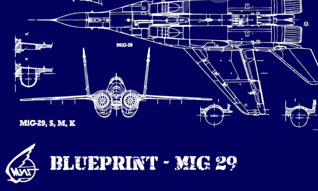 Blaupause der Mig-29 Bauplan