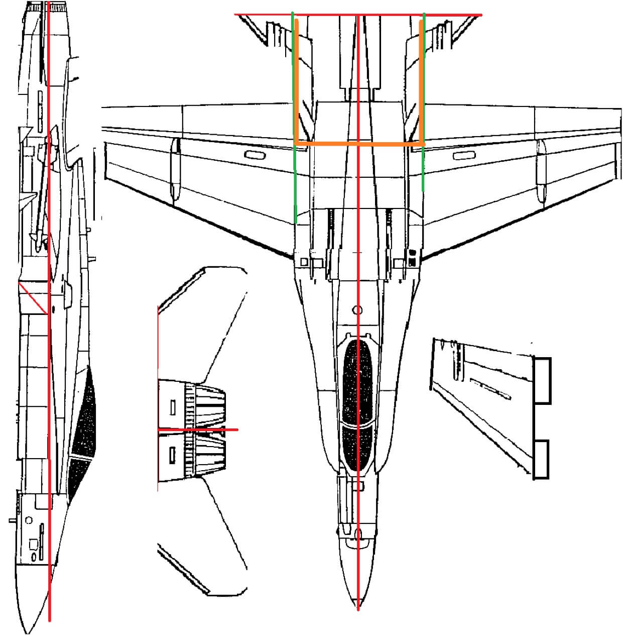 Digitaler Bauplan mit farbigen Hilfslinien in MS Paint Digitaler Bauplan mit Hilfslinien