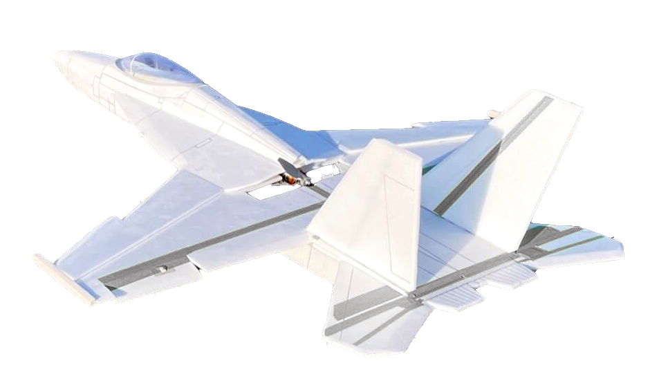 Das fertige Modell der F-18 im Rohzustand.